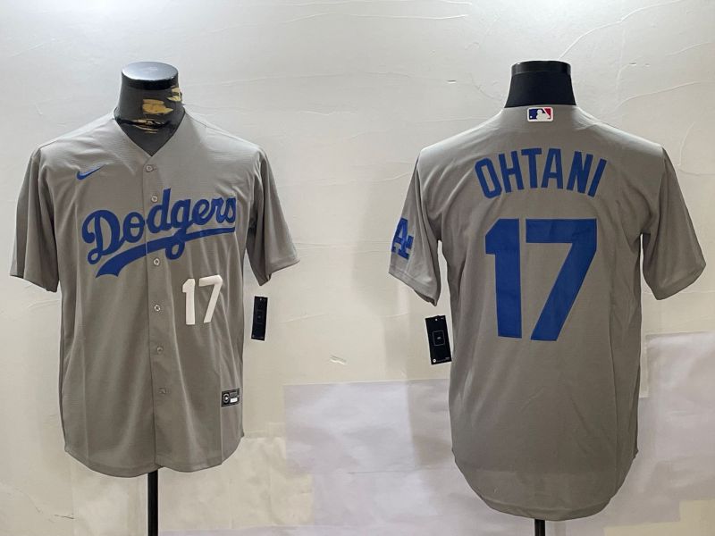 Men Los Angeles Dodgers #17 Ohtani Grey Game 2024 Nike MLB Jersey style 11203->los angeles dodgers->MLB Jersey